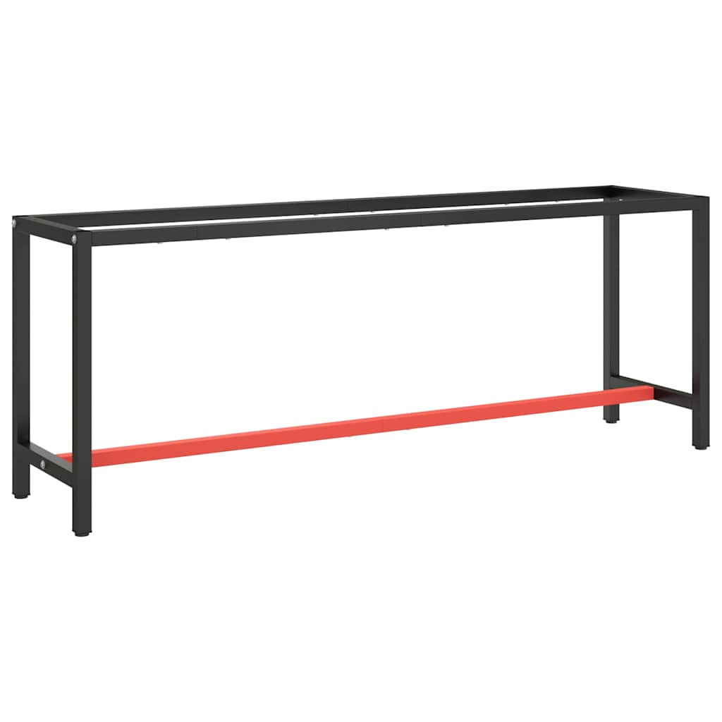 Work Bench Frame Metal Black and Red 210 cm 50 cm