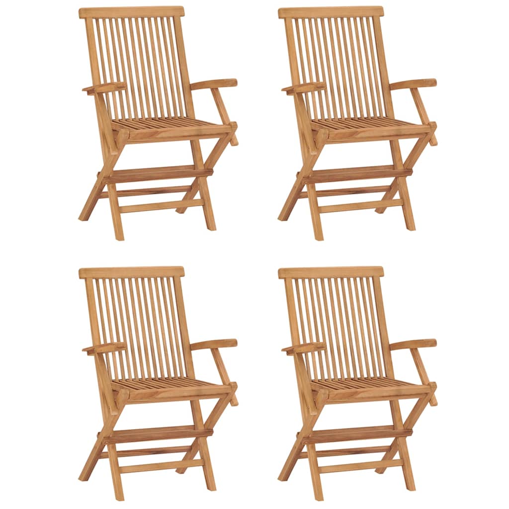 vidaXL 5 Piece Folding Outdoor Dining Set Solid Wood Teak 6