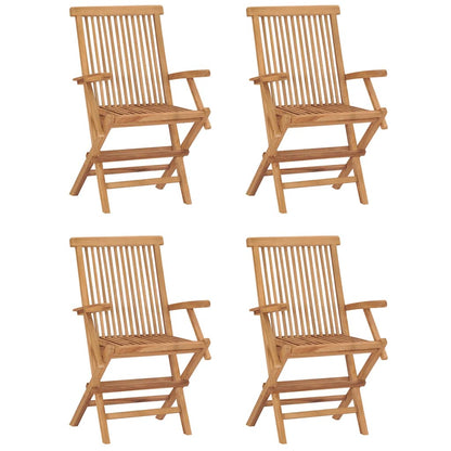 vidaXL 5 Piece Folding Outdoor Dining Set Solid Wood Teak 6