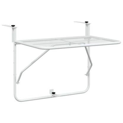 Balcony Table 60x40 cm Steel White