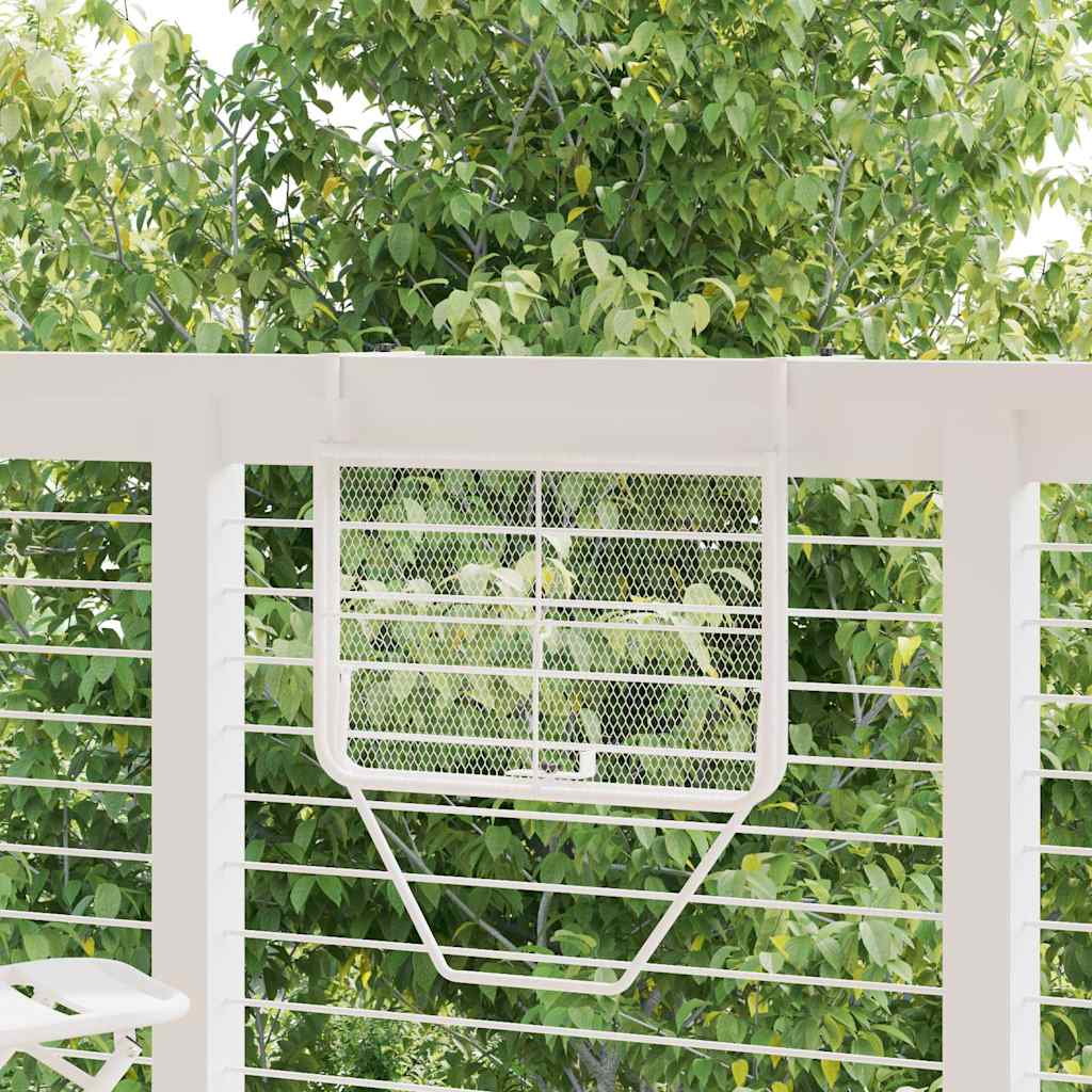 Balcony Table 60x40 cm Steel White