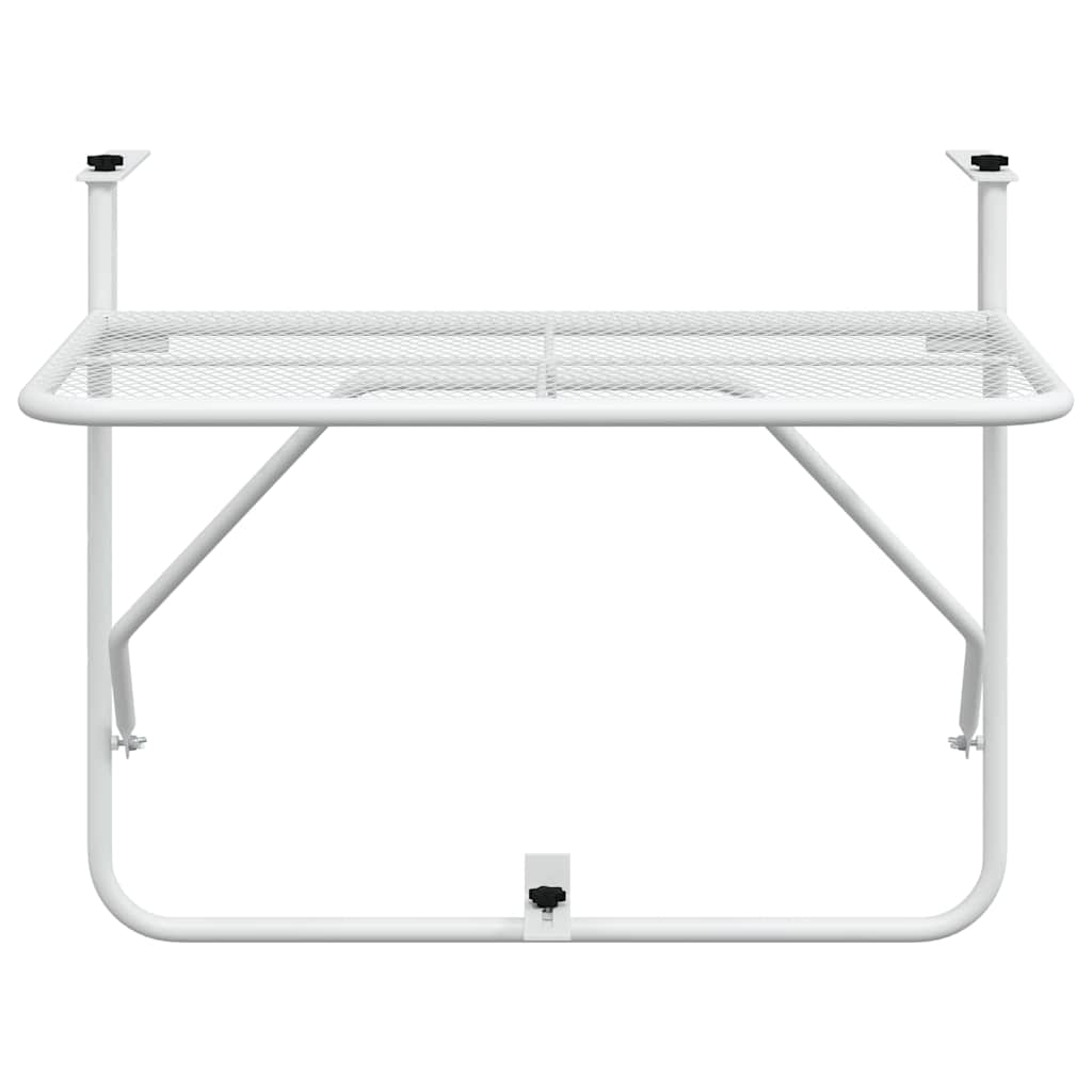 Balcony Table 60x40 cm Steel White