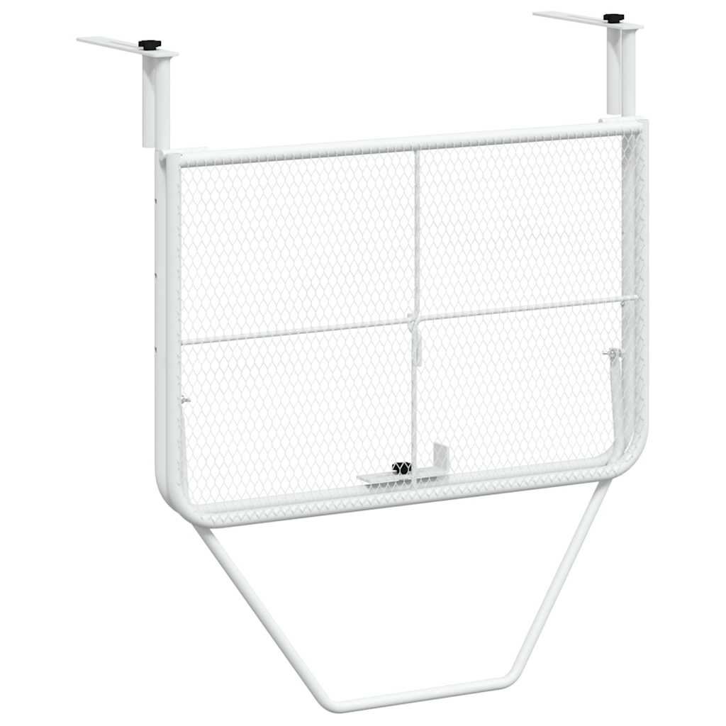 Balcony Table 60x40 cm Steel White