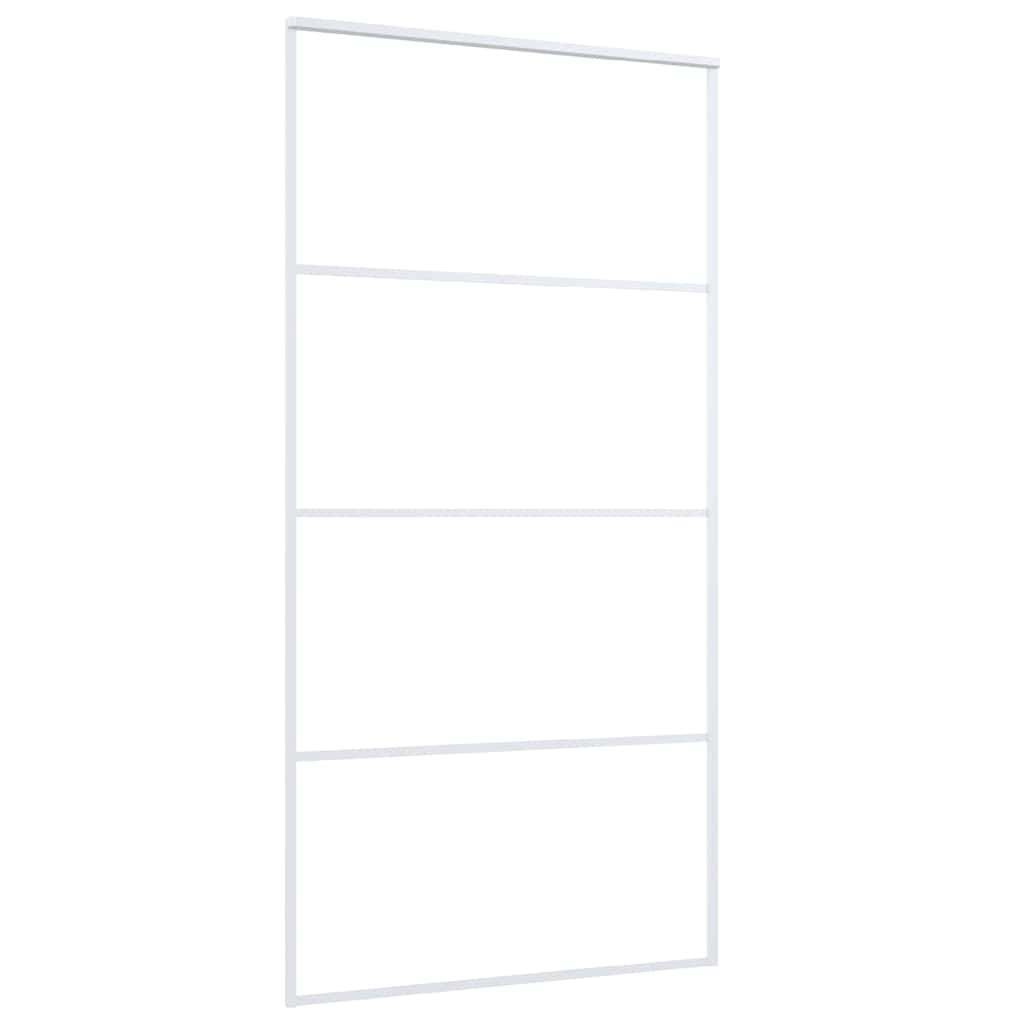 Sliding Door ESG Glass and Aluminium 102.5x205 cm White Frosted