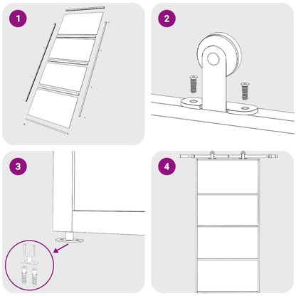 Sliding Door ESG Glass and Aluminium 102.5x205 cm White Frosted