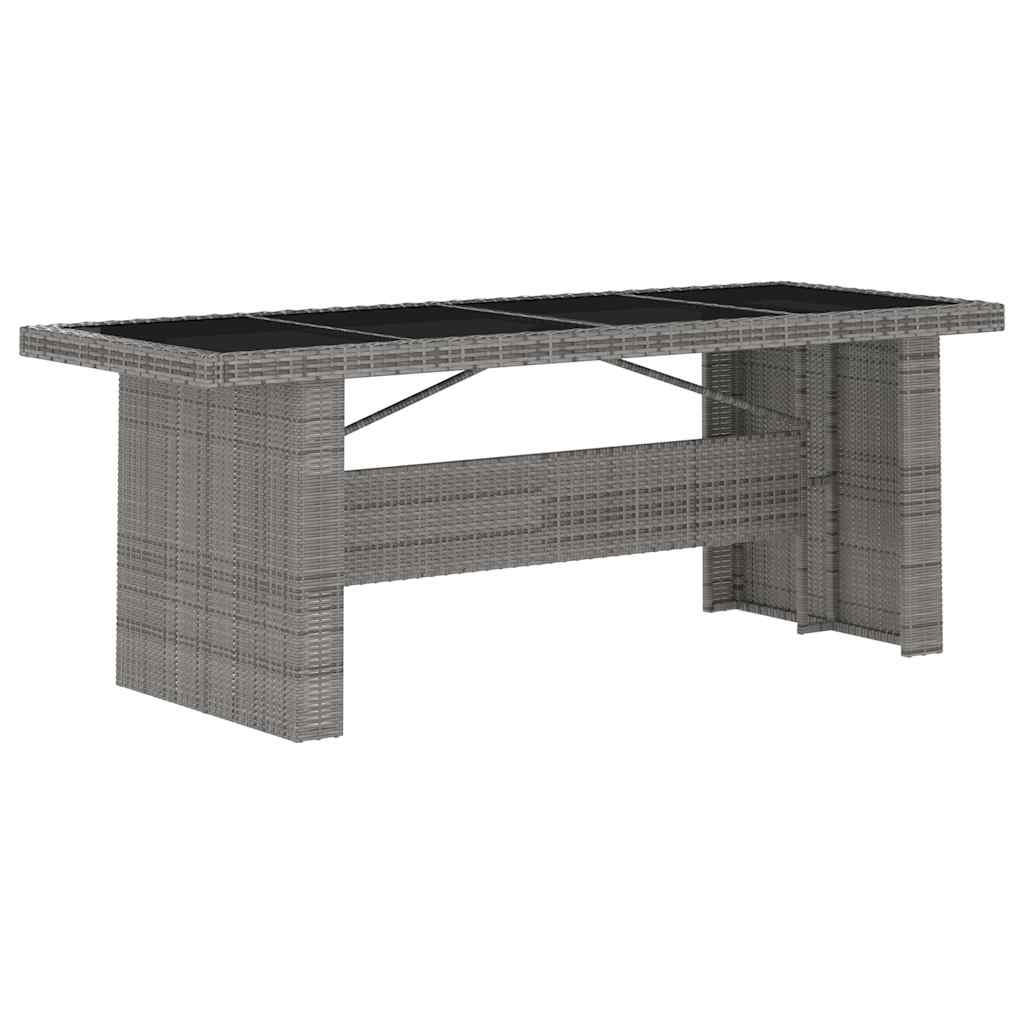 vidaXL 7 Piece Garden Dining Set with Cushions Grey Poly Rattan 4