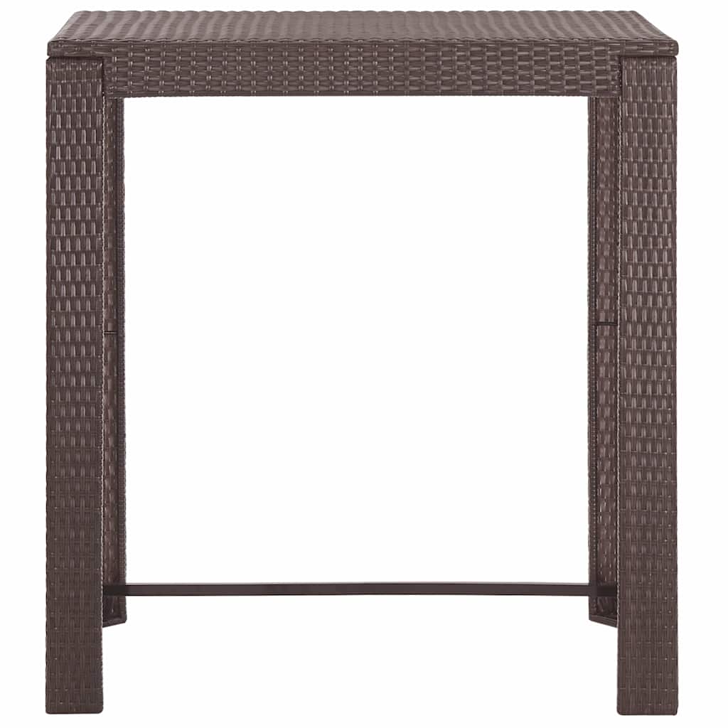 5 Piece Garden Bar Set with Cushions Poly Rattan Brown 100 x 60.5 x 110.5 cm