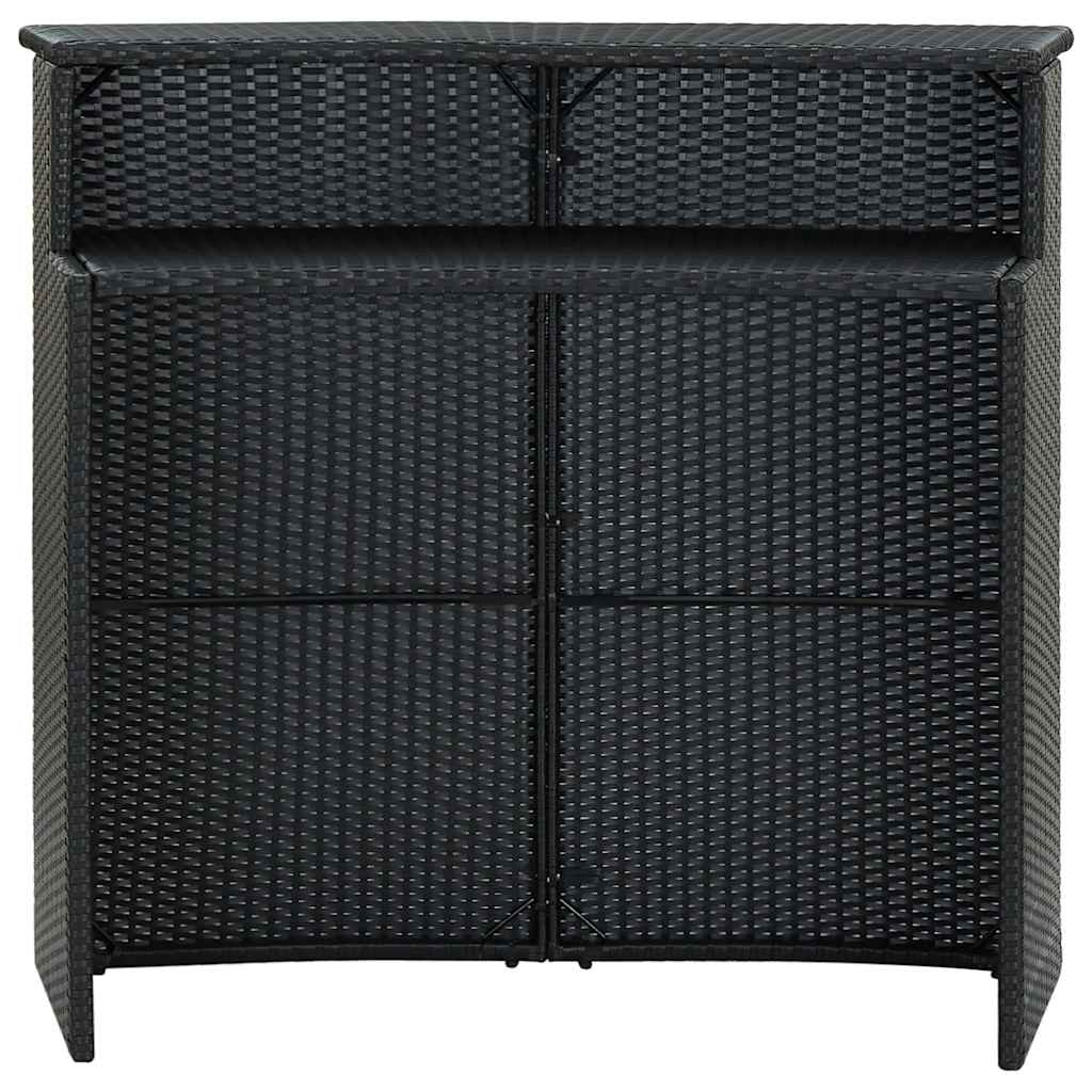 vidaXL 5 Piece Garden Bar Set with Cushions Poly Rattan Black 6
