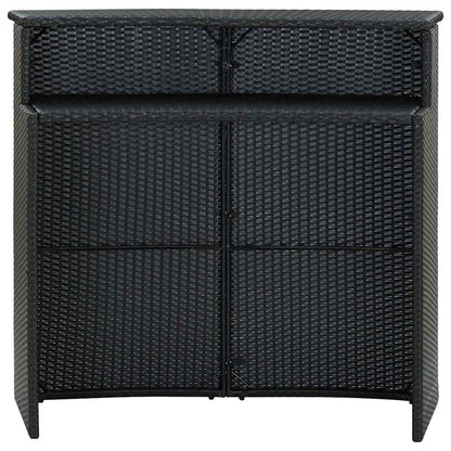 vidaXL 5 Piece Garden Bar Set with Cushions Poly Rattan Black 6