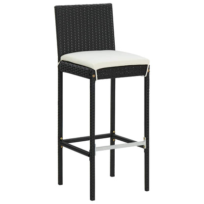 vidaXL 9 Piece Garden Bar Set with Cushions Poly Rattan Black 3
