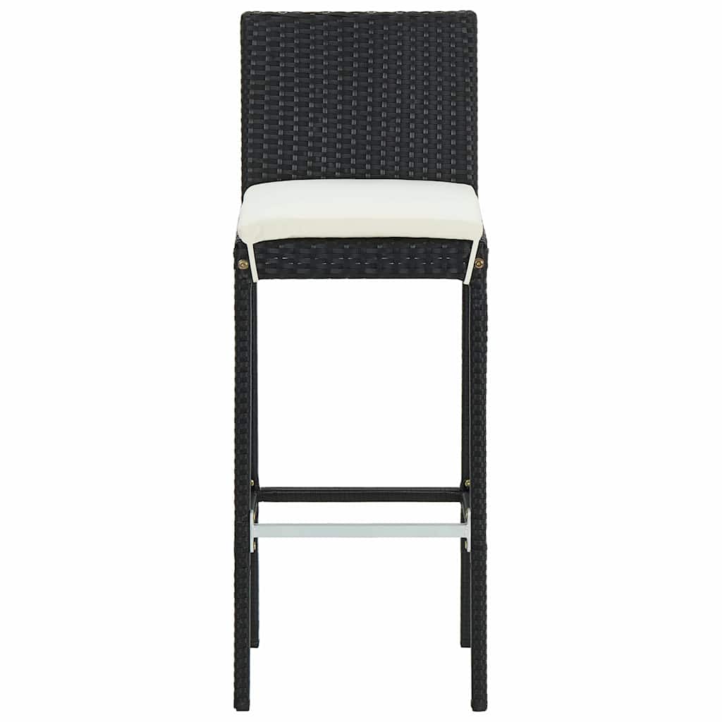 vidaXL 9 Piece Garden Bar Set with Cushions Poly Rattan Black 4