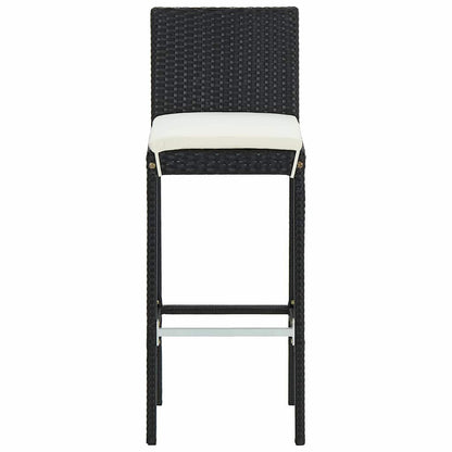 vidaXL 9 Piece Garden Bar Set with Cushions Poly Rattan Black 4