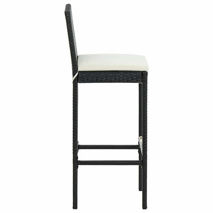 vidaXL 9 Piece Garden Bar Set with Cushions Poly Rattan Black 5
