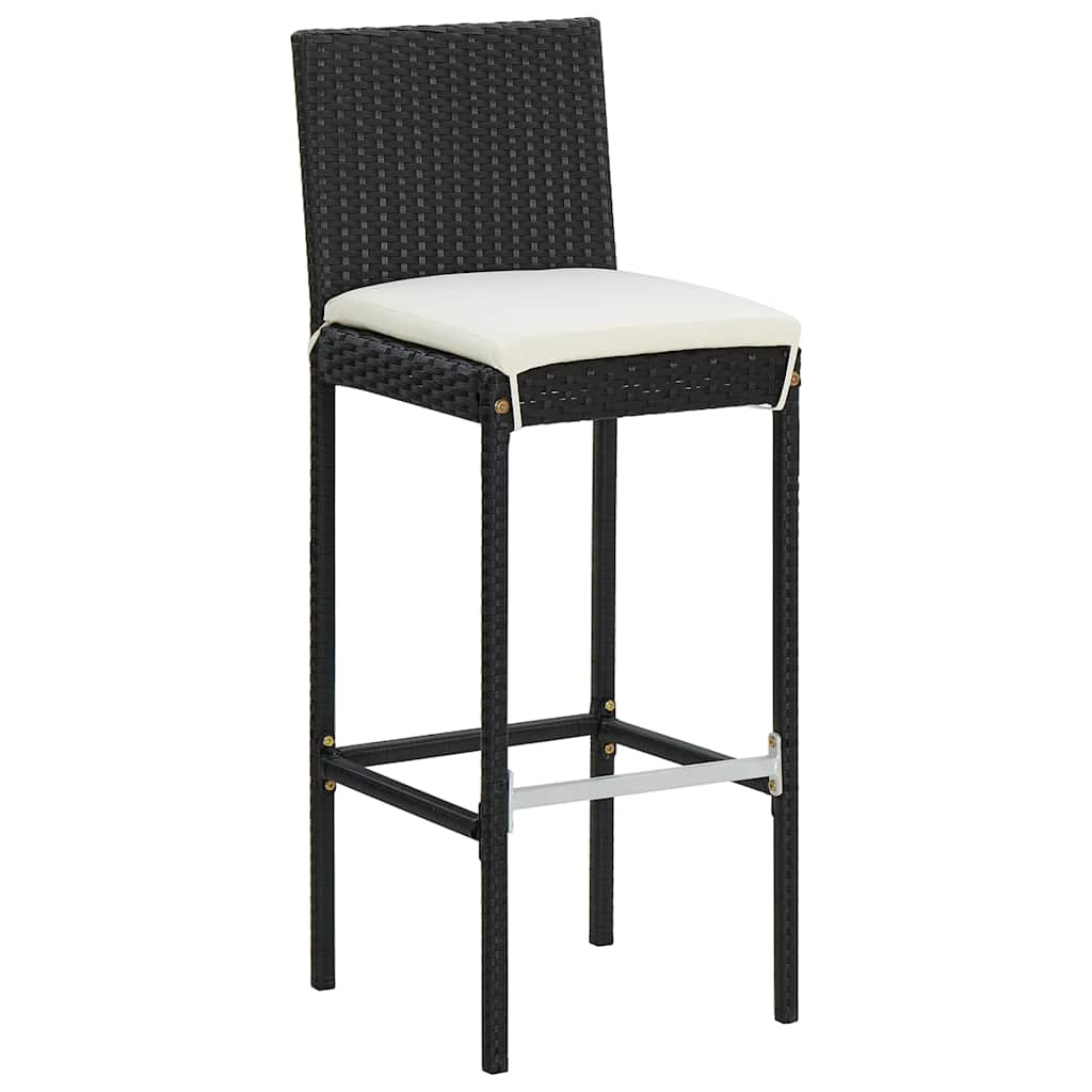 vidaXL 9 Piece Garden Bar Set with Cushions Poly Rattan Black 3