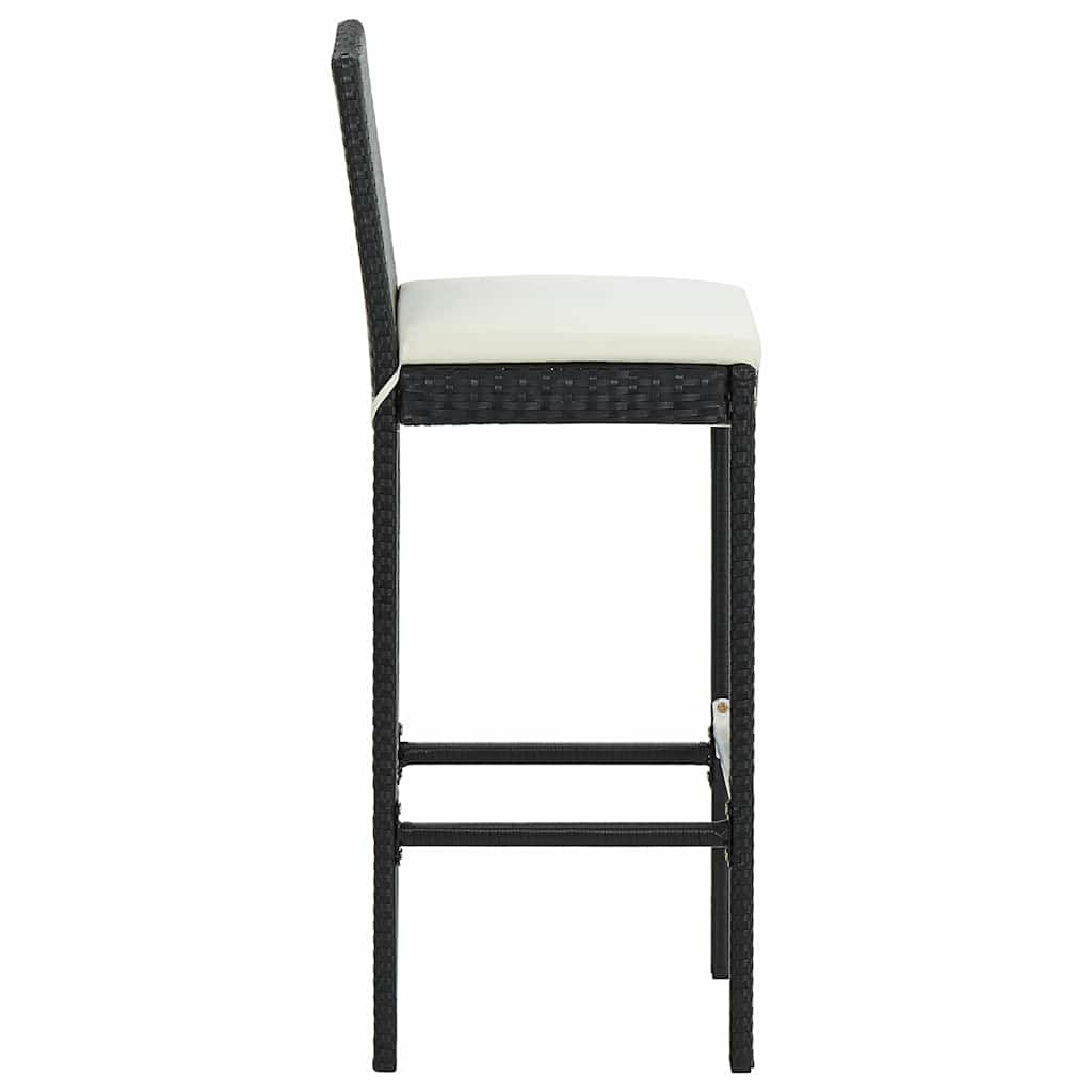 vidaXL 9 Piece Garden Bar Set with Cushions Poly Rattan Black 5