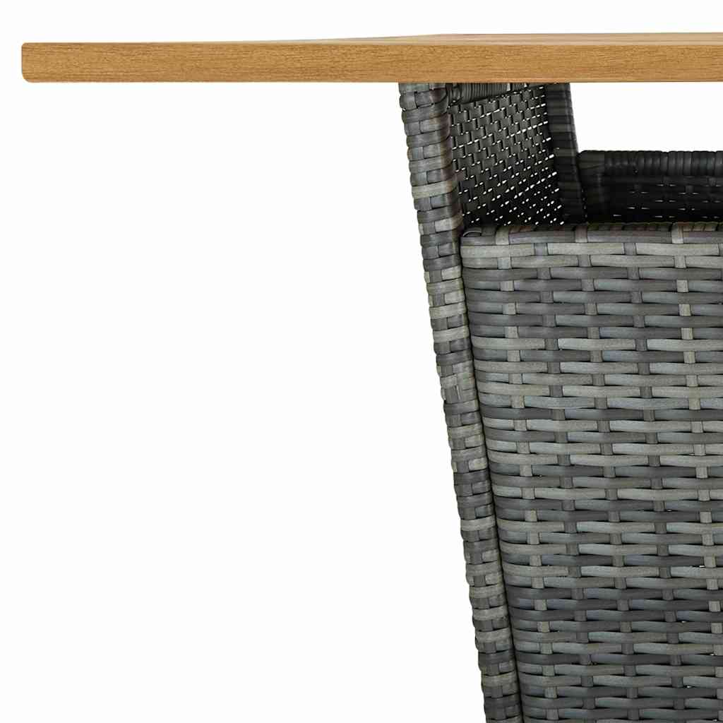 vidaXL 9 Piece Garden Bar Set with Cushions Poly Rattan Grey 3