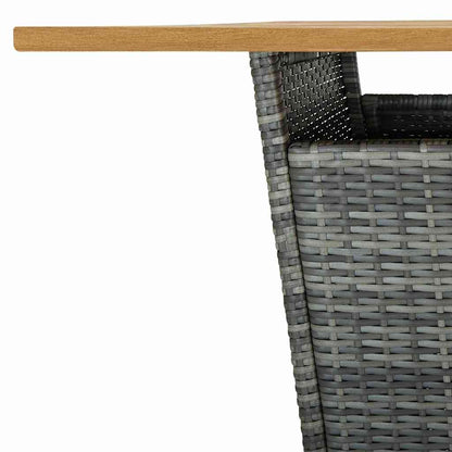 vidaXL 9 Piece Garden Bar Set with Cushions Poly Rattan Grey 3