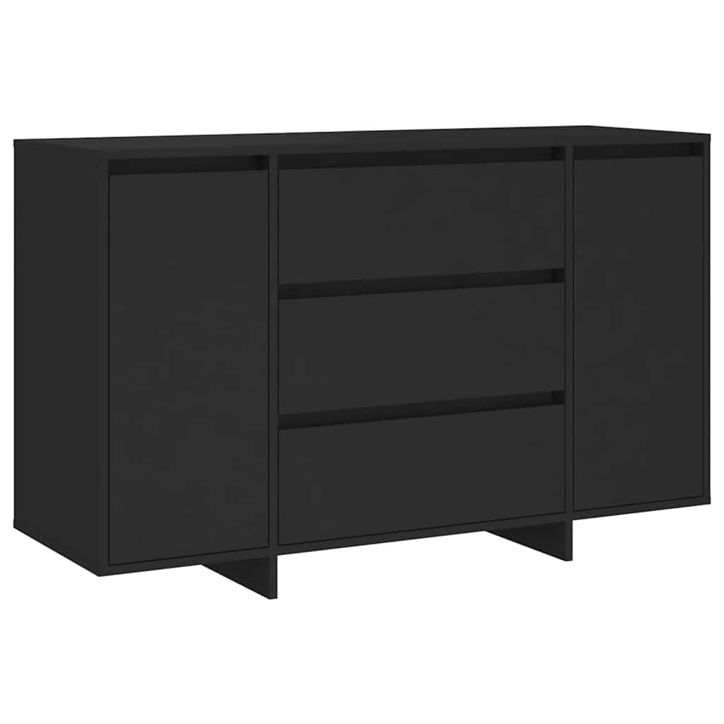 Sideboard with 3 Drawers 120x41x75 cm Engineered Wood Black