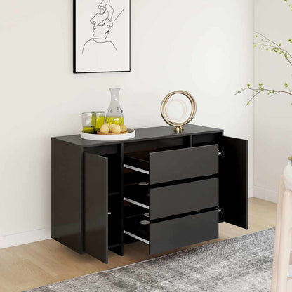 Sideboard with 3 Drawers 120x41x75 cm Engineered Wood Black