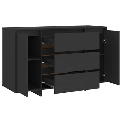 Sideboard with 3 Drawers 120x41x75 cm Engineered Wood Black