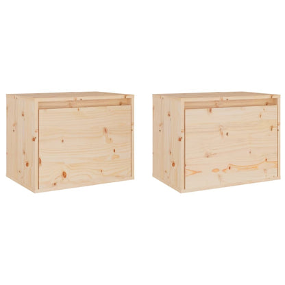 vidaXL Wall Cabinets 2 pcs 45x30x35 cm Solid Pinewood