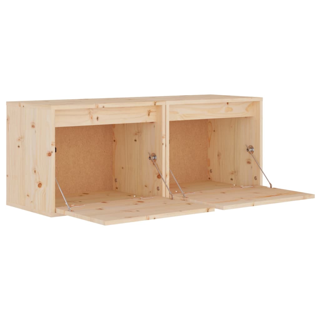 vidaXL Wall Cabinets 2 pcs 45x30x35 cm Solid Pinewood