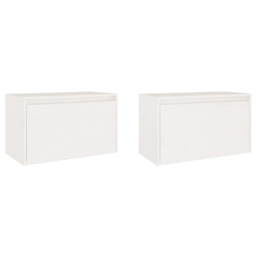 vidaXL Wall Cabinets 2 pcs White 60x30x35 cm Solid Pinewood