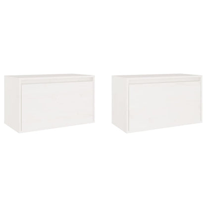 vidaXL Wall Cabinets 2 pcs White 60x30x35 cm Solid Pinewood