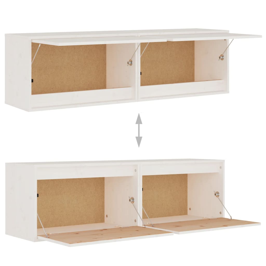 vidaXL Wall Cabinets 2 pcs White 60x30x35 cm Solid Pinewood