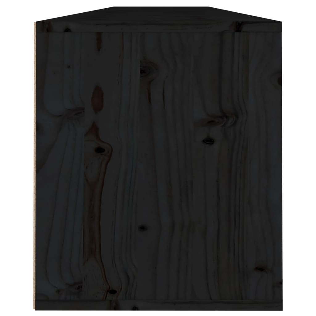 vidaXL Wall Cabinets 2 pcs Black 100x30x35 cm Solid Wood Pine