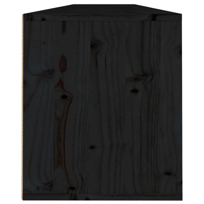 vidaXL Wall Cabinets 2 pcs Black 100x30x35 cm Solid Wood Pine