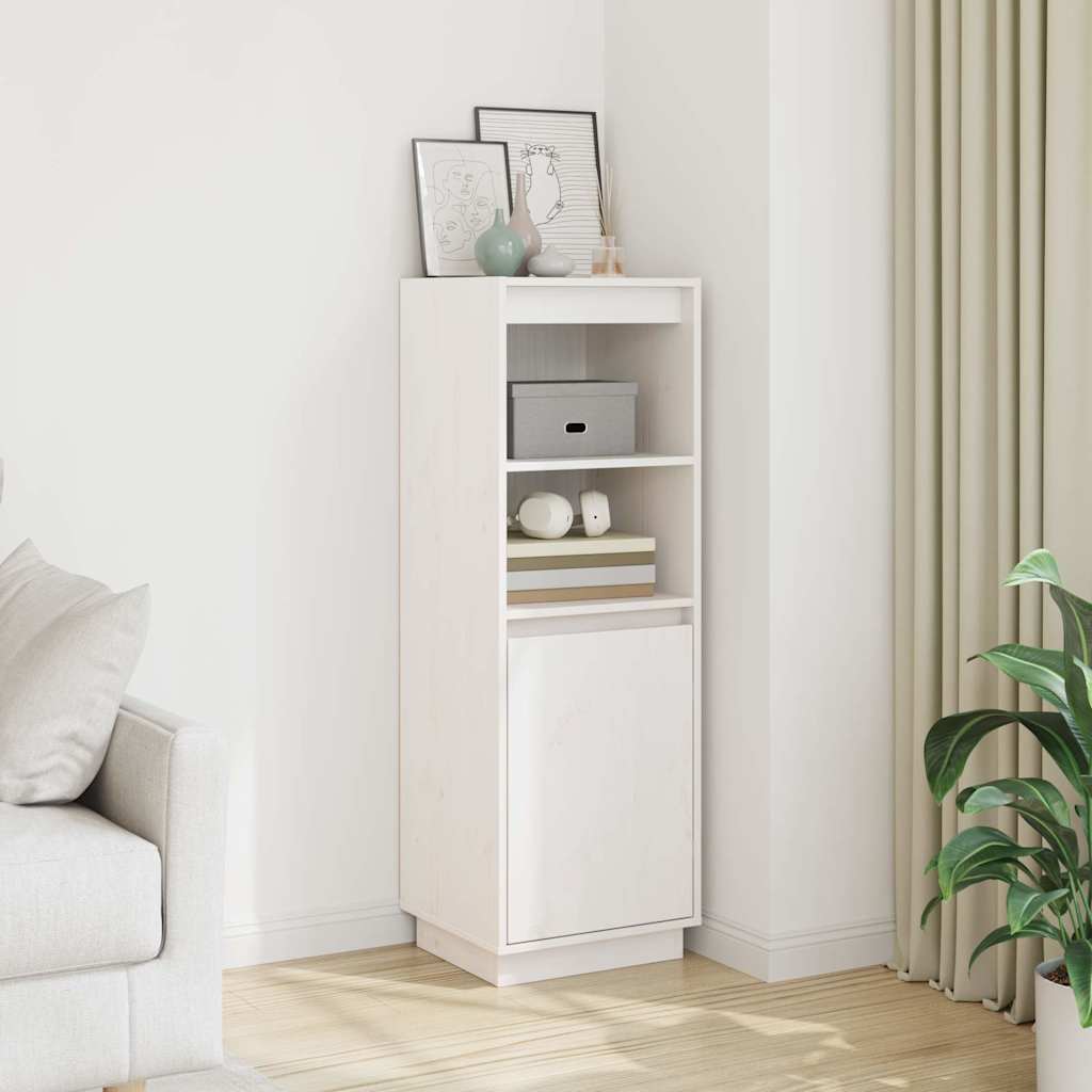 Highboard 37x34x110 cm Solid Wood Pine White