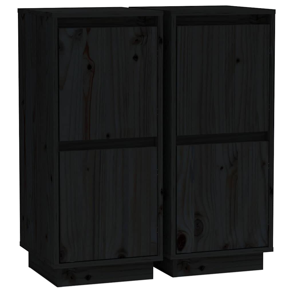 Sideboards 31,5x34x75 cm Solid Wood Pine Black