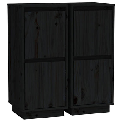 Sideboards 31,5x34x75 cm Solid Wood Pine Black