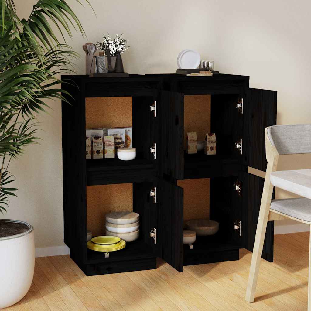 Sideboards 31,5x34x75 cm Solid Wood Pine Black