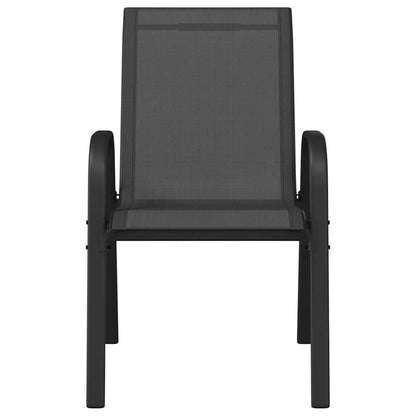 Stackable Garden Chairs Textilene Fabric Black 2