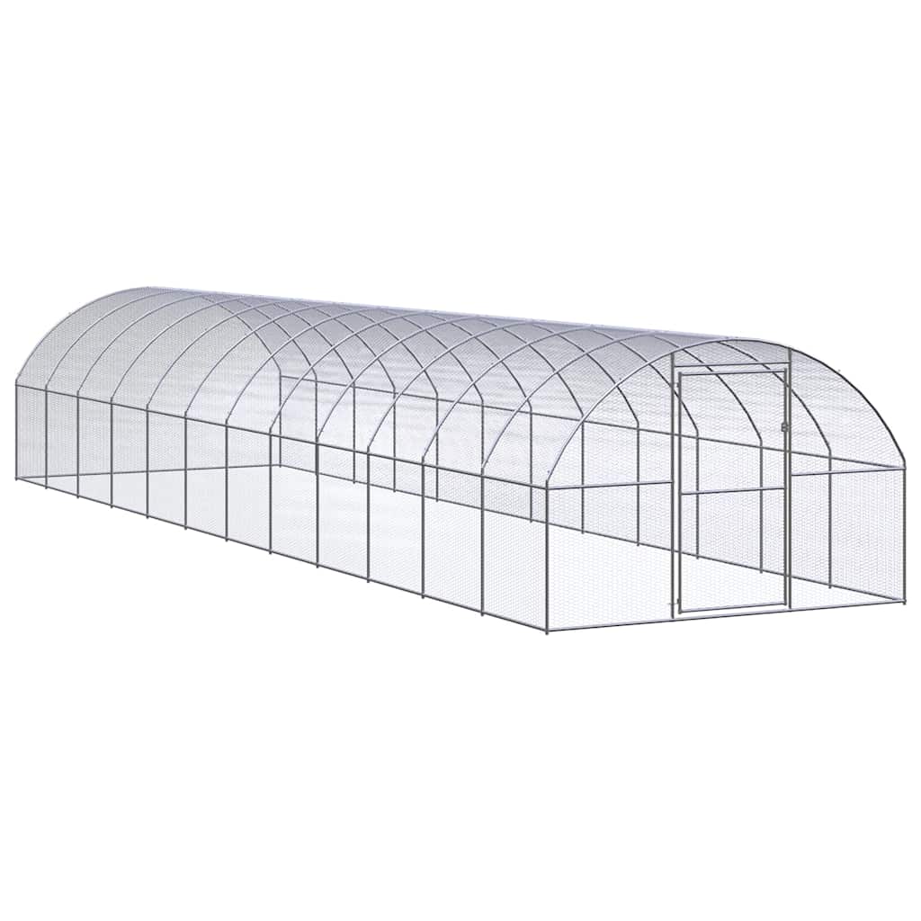 vidaXL Outdoor Chicken Coop 3x12x2 m Galvanised Steel 1
