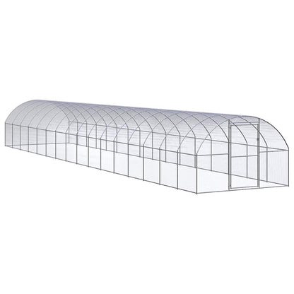 vidaXL Outdoor Chicken Coop 3x16x2 m Galvanised Steel 1
