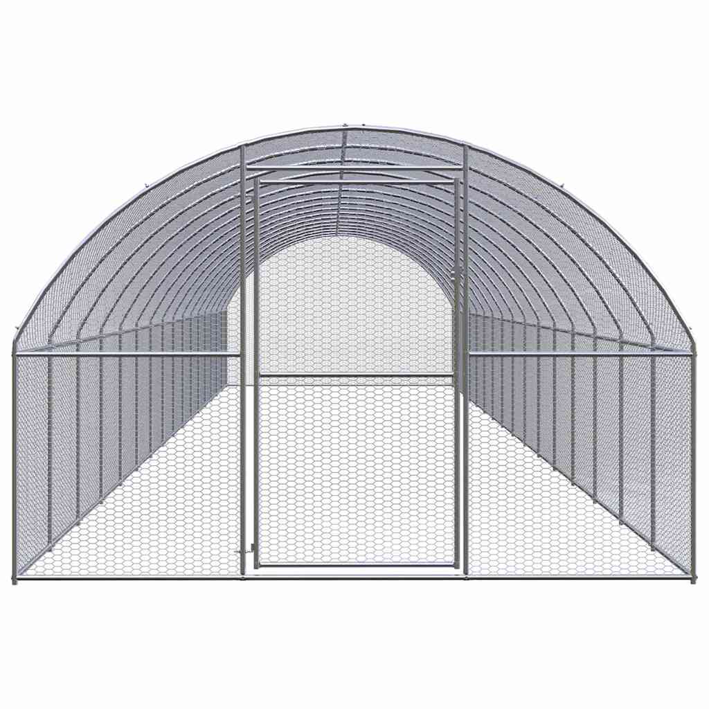 vidaXL Outdoor Chicken Coop 3x16x2 m Galvanised Steel 2