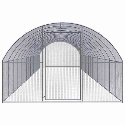vidaXL Outdoor Chicken Coop 3x16x2 m Galvanised Steel 2