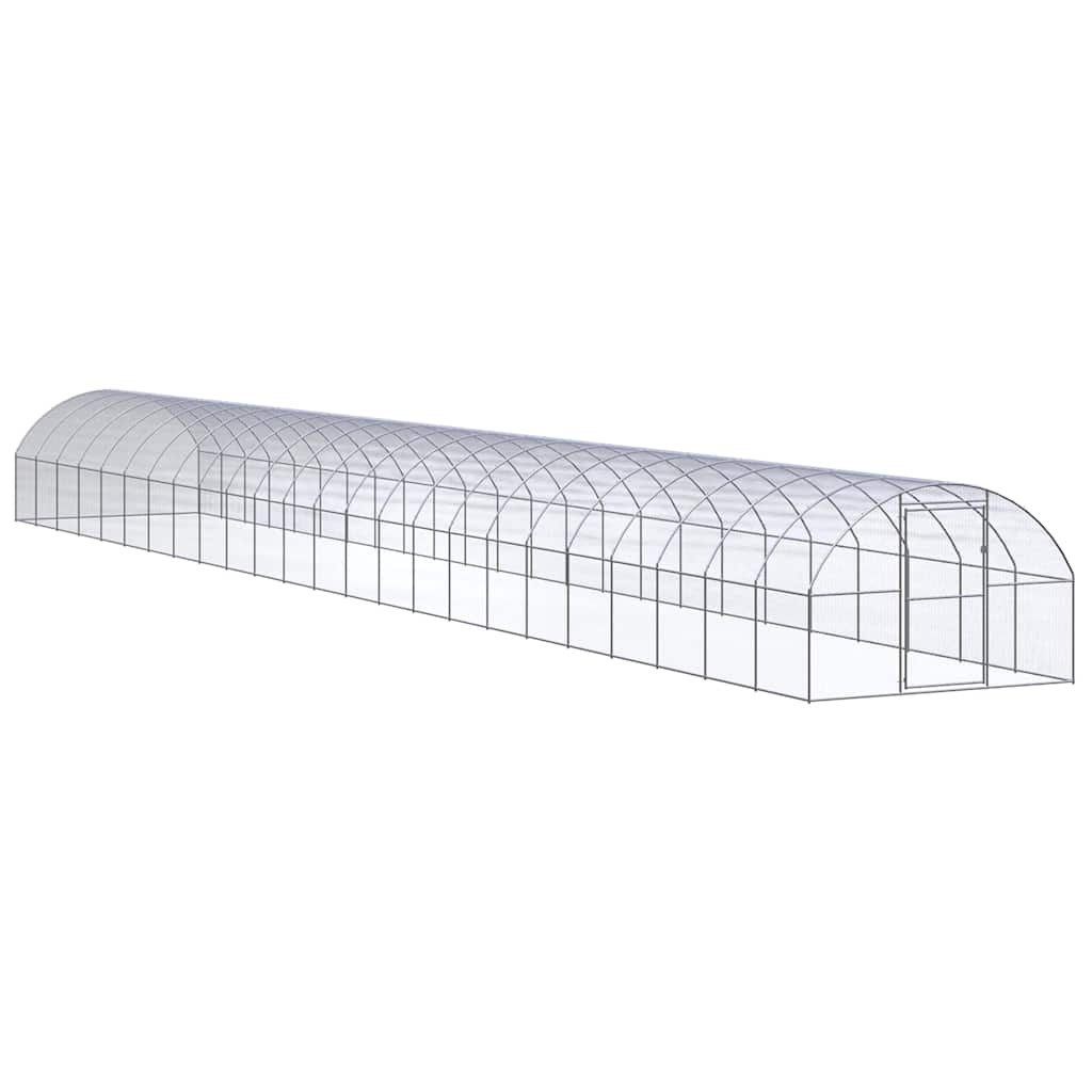 vidaXL Outdoor Chicken Coop 3x24x2 m Galvanised Steel 1