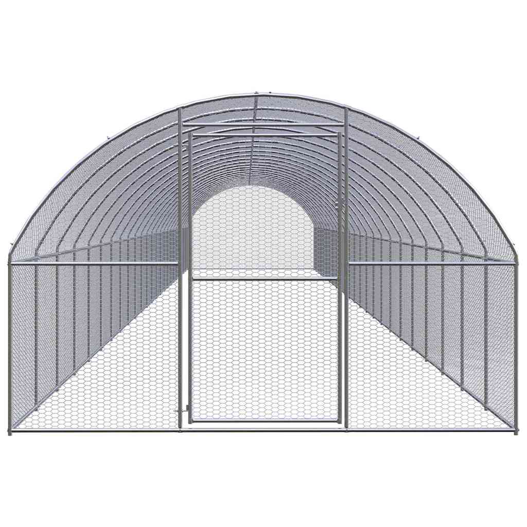 vidaXL Outdoor Chicken Coop 3x24x2 m Galvanised Steel 2