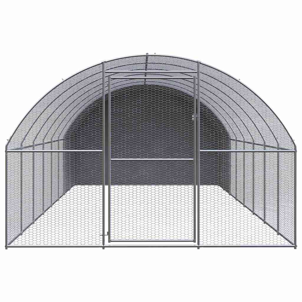vidaXL Outdoor Chicken Coop 3x8x2 m Galvanised Steel 2