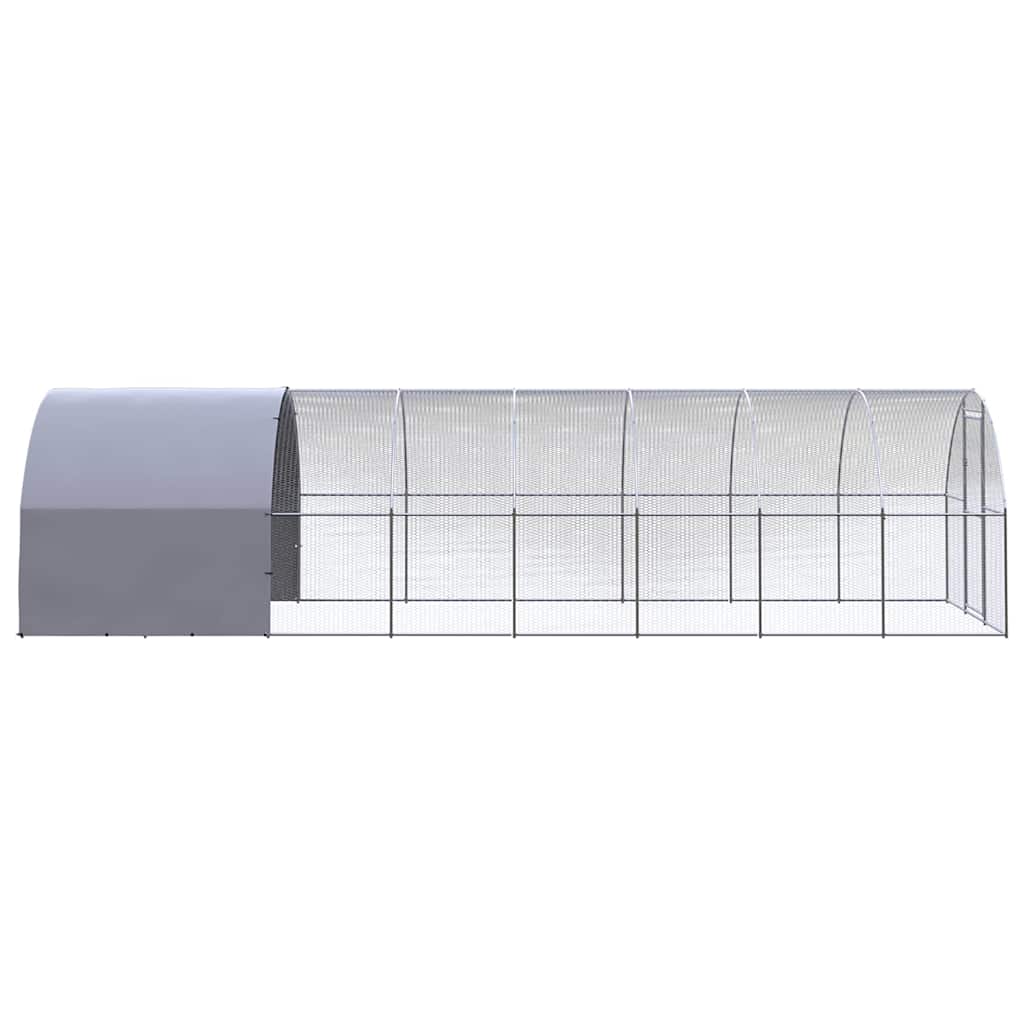 vidaXL Outdoor Chicken Coop 3x8x2 m Galvanised Steel 6