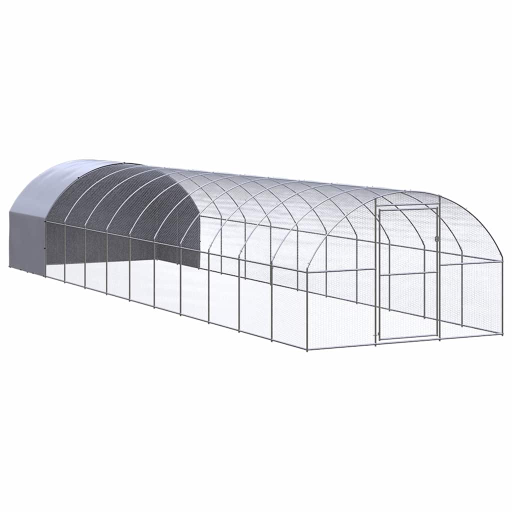 vidaXL Outdoor Chicken Coop 3x12x2 m Galvanised Steel 1