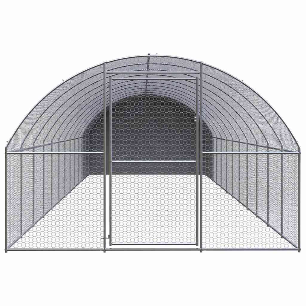 vidaXL Outdoor Chicken Coop 3x12x2 m Galvanised Steel 2