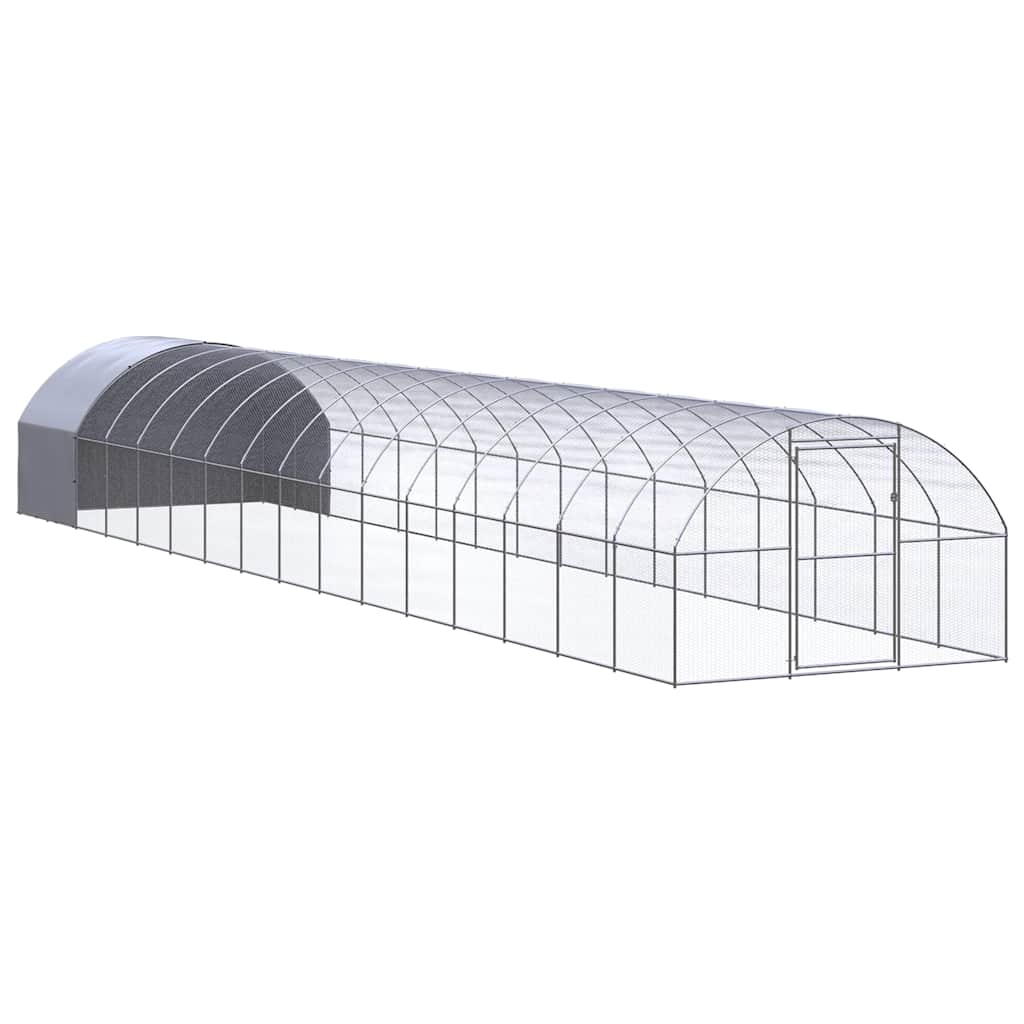 vidaXL Outdoor Chicken Coop 3x16x2 m Galvanised Steel 1