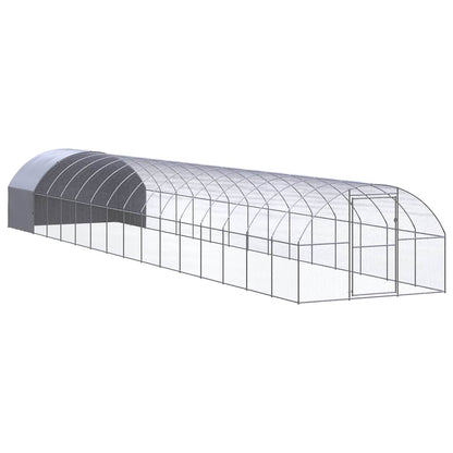 vidaXL Outdoor Chicken Coop 3x16x2 m Galvanised Steel 1