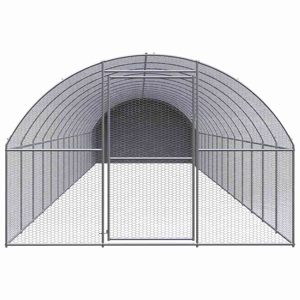 vidaXL Outdoor Chicken Coop 3x16x2 m Galvanised Steel 2