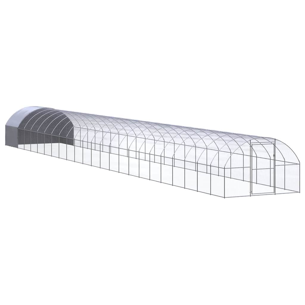 vidaXL Outdoor Chicken Coop 3x24x2 m Galvanised Steel 1